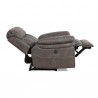 Armen Living Estelle Power Recliner Chair in Gunmetal Fabric- Full Reclined View