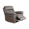 Armen Living Estelle Power Recliner Chair in Gunmetal Fabric- Side Reclined View