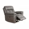 Armen Living Estelle Power Recliner Chair in Gunmetal Fabric- Side Reclined View - Armen Living Estelle Power Recliner Chair in Gunmetal Fabric- Side Reclined View