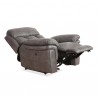 Armen Living Estelle Power Recliner Chair in Gunmetal Fabric- Reclined View