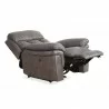 Armen Living Estelle Power Recliner Chair in Gunmetal Fabric- Reclined View - Armen Living Estelle Power Recliner Chair in Gunmetal Fabric- Reclined View