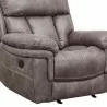 Armen Living Estelle Power Recliner Chair in Gunmetal Fabric- Close up - Armen Living Estelle Power Recliner Chair in Gunmetal Fabric- Close up