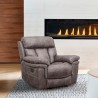 Armen Living Estelle Power Recliner Chair in Gunmetal Fabric