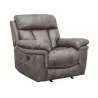 Armen Living Estelle Power Recliner Chair in Gunmetal Fabric- Side Angle - Armen Living Estelle Power Recliner Chair in Gunmetal Fabric- Side Angle