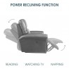 Armen Living Estelle Power Loveseat in Gunmetal Fabric  011