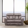 Armen Living Estelle Power Loveseat in Gunmetal Fabric 