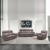 Armen Living Estelle Power Reclining Sofa in Gunmetal Fabric Set