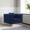 Armen Living Everest Blush/Blue Fabric Upholstered Sofa Accent Chair With Brushed Gold Legs 6