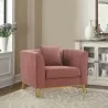 Armen Living Everest Blush/Blue Fabric Upholstered Sofa Accent Chair With Brushed Gold Legs - Armen Living Everest Blush/Blue Fabric Upholstered Sofa Accent Chair With Brushed Gold Legs