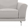 Armen Living Everly Contemporary Chair in Genuine Dove Grey Leather with Brushed Stainless Steel Legs - Leg CloseUp