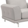Armen Living Everly Contemporary Chair in Genuine Dove Grey Leather with Brushed Stainless Steel Legs - Arm Close-Up