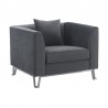 Armen Living Everest Gray Fabric Upholstered Sofa Accent Chair with Brushed Stainless Steel Legs 5