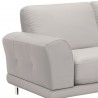 Armen Living Everly Contemporary Loveseat in Genuine Dove Grey Leather with Brushed Stainless Steel Legs - Seat Close-Up