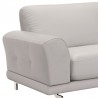 Armen Living Everly Contemporary Sofa in Genuine Dove Gray Leather with Brushed Stainless Steel Legs Half