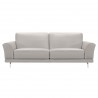 Armen Living Everly Contemporary Sofa in Genuine Dove Grey Leather with Brushed Stainless Steel Legs - Front