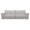 Wisteria Contemporary Sofa in Light Brown Wood Finish and Black Leather - Front White BG