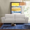 Armen Living Everly Contemporary Sofa in Genuine Dove Grey Leather with Brushed Stainless Steel Legs - Lifestyle