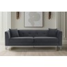Armen Living Everest 90" Gray Fabric Upholstered Sofa with Brushed Gold Legs