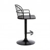 Armen Living Edward Adjustable Black Wood and Metal Barstool Side