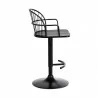 Armen Living Edward Adjustable Black Wood and Metal Barstool Side - Armen Living Edward Adjustable Black Wood and Metal Barstool Side