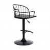 Armen Living Edward Adjustable Black Wood and Metal Barstool Back