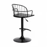 Armen Living Edward Adjustable Black Wood and Metal Barstool Back - Armen Living Edward Adjustable Black Wood and Metal Barstool Back