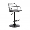 Armen Living Edward Adjustable Black Wood and Metal Barstool Side