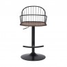 Armen Living Walnut Glazed Barstool in Black Powder Coated Finish Front