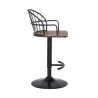 Armen Living Walnut Glazed Barstool in Black Powder Coated Finish Side - Armen Living Walnut Glazed Barstool in Black Powder Coated Finish Side