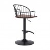 Armen Living Walnut Glazed Barstool in Black Powder Coated Finish Side