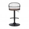 Armen Living Walnut Glazed Barstool in Black Powder Coated Finish Back
