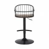 Armen Living Walnut Glazed Barstool in Black Powder Coated Finish Back - Armen Living Walnut Glazed Barstool in Black Powder Coated Finish Back
