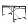 Enzo Industrial Dining Table in Industrial Grey and Pine Wood - Angled