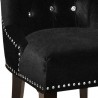 Armen Living Carlyle Tufted Velvet Side Chair with Nailhead Trim in Black Closeup View