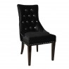 Carlyle Tufted Velvet Side Chair with Nailhead Trim - Black - Angled