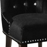 Carlyle Tufted Velvet Side Chair with Nailhead Trim - Black - Seat Close-Up