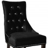Carlyle Tufted Velvet Side Chair with Nailhead Trim - Black - Back Seat Close-Up