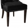 Carlyle Tufted Velvet Side Chair with Nailhead Trim - Black - Seat Close-Up