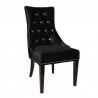 Armen Living Carlyle Tufted Velvet Side Chair with Nailhead Trim in Black- Front