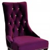 Armen Living Carlyle Tufted Velvet Side Chair with Nailhead Trim in Purple Half View