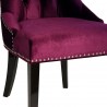Carlyle Tufted Velvet Side Chair with Nailhead Trim - Purple - Seat Close-Up