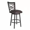 Armen Living Fargo Barstool in Auburn Bay finish with Brown Pu upholstery Side - Armen Living Fargo Barstool in Auburn Bay finish with Brown Pu upholstery Side