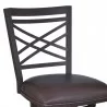 Armen Living Fargo Barstool in Auburn Bay finish with Brown Pu upholstery Half - Armen Living Fargo Barstool in Auburn Bay finish with Brown Pu upholstery Half