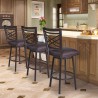 Armen Living Fargo Barstool in Auburn Bay finish with Brown Pu upholstery Set