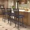Armen Living Fargo Barstool in Auburn Bay finish with Brown Pu upholstery Set - Armen Living Fargo Barstool in Auburn Bay finish with Brown Pu upholstery Set