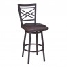 Armen Living Fargo Barstool in Auburn Bay finish with Brown Pu upholstery