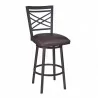Armen Living Fargo Barstool in Auburn Bay finish with Brown Pu upholstery - Armen Living Fargo Barstool in Auburn Bay finish with Brown Pu upholstery