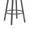 Armen Living Fargo Counter Height Metal Barstool in Mineral Finish with Black Faux Leather Legs