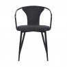 Armen Living Francis Contemporary Dining Chair In Black Powder Coated Finish And Black Fabric 02