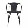 Armen Living Francis Contemporary Dining Chair In Black Powder Coated Finish And Black Fabric 02 - Armen Living Francis Contemporary Dining Chair In Black Powder Coated Finish And Black Fabric 02